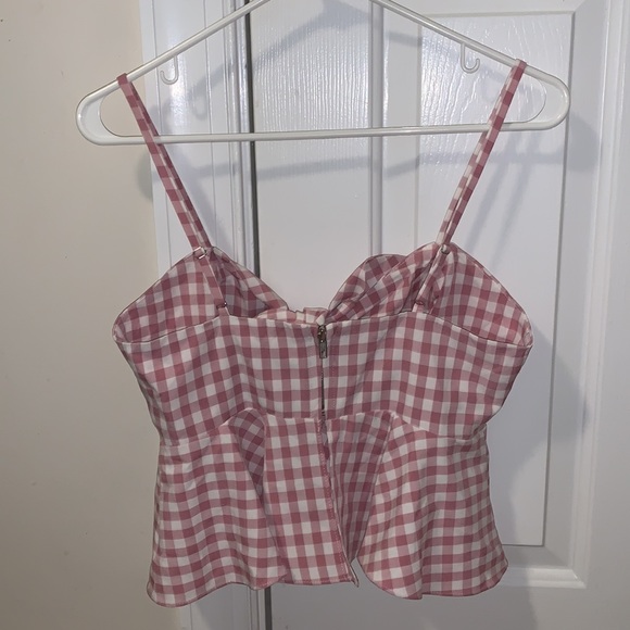 Lost in Lunar plaid bow tie front tank top - Picture 3 of 4